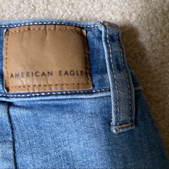 AEO Hi-Rise Mini Denim Skirt Patch Pockets-2 - Picture 5 of 9